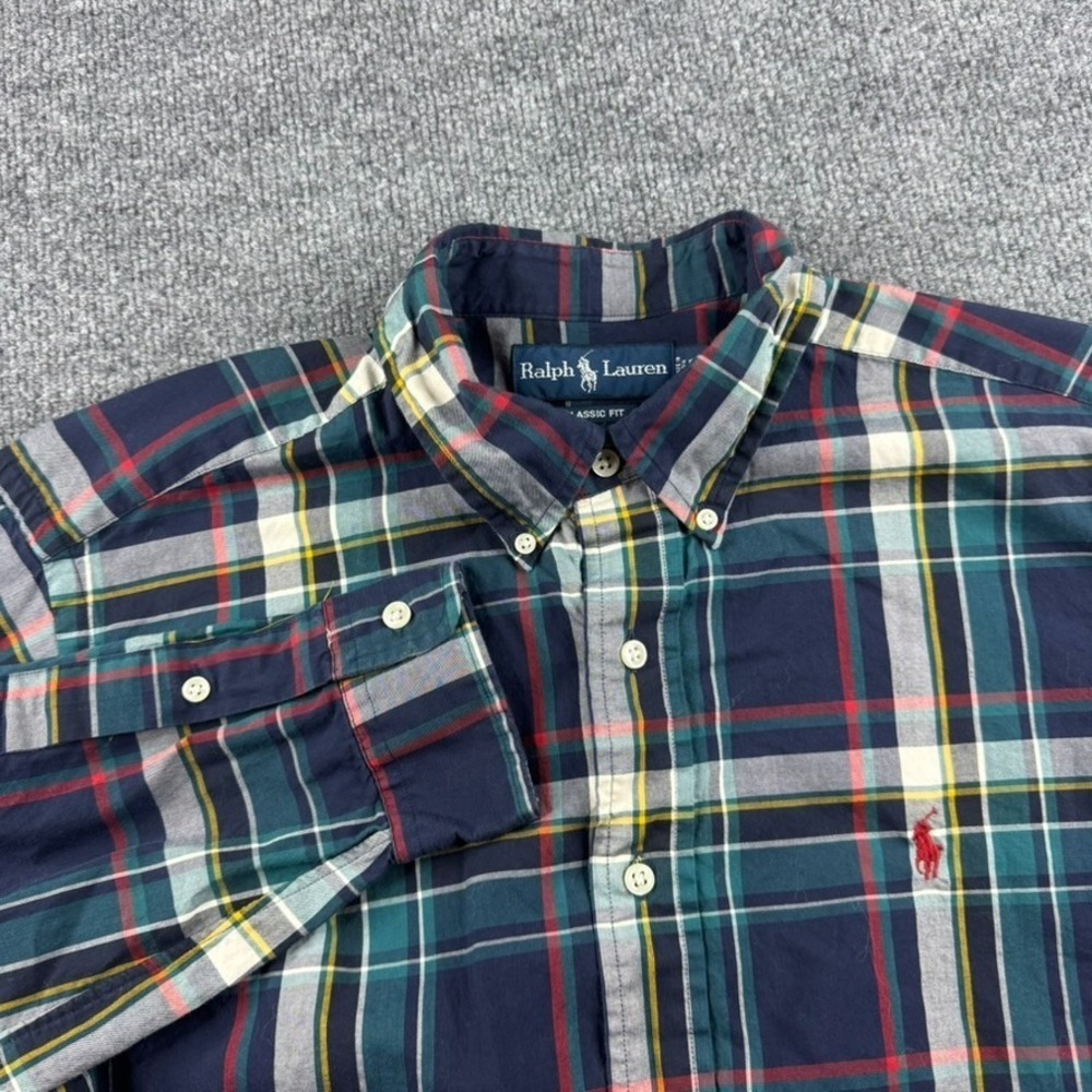 Polo Ralph Lauren Shirt Men L Plaid Long Sleeve Button Up Classic Fit Preppy